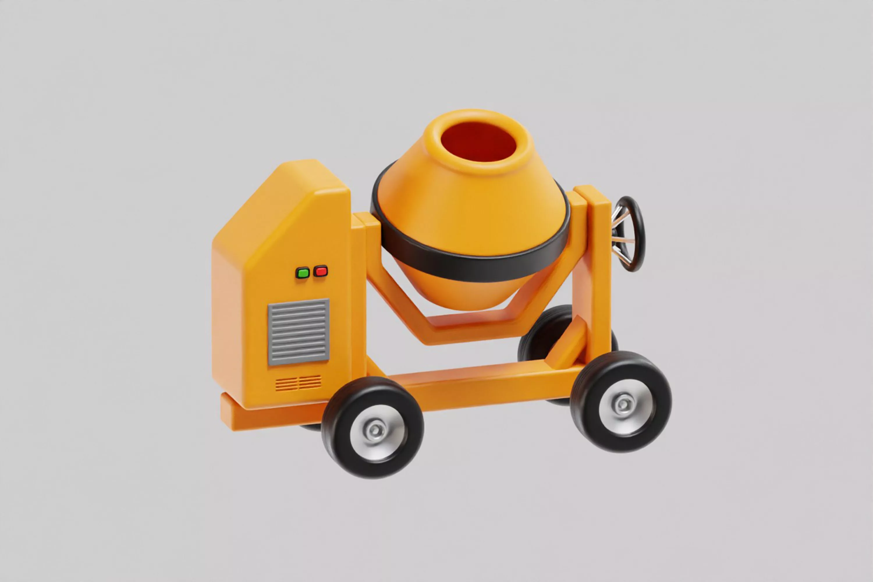 Concrete Mixer Low-poly 3D model