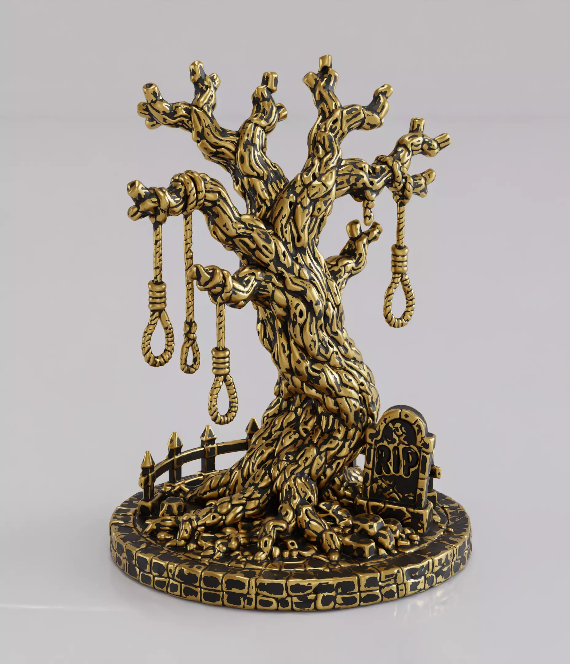 Haunted Hanging Tree Halloween Tabletop Decor STL 3D print model