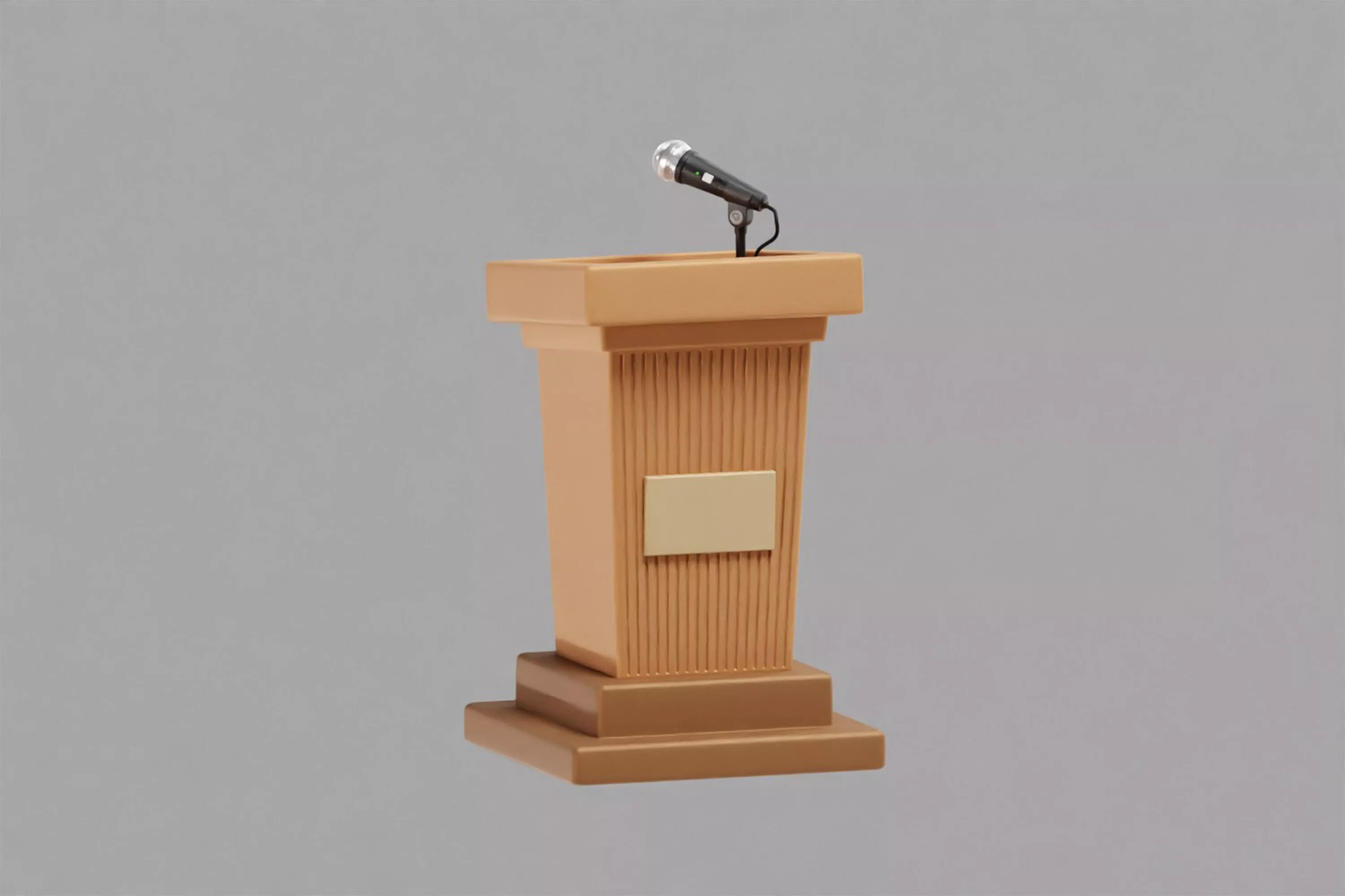 Podium with Mic Low-poly 3D model
