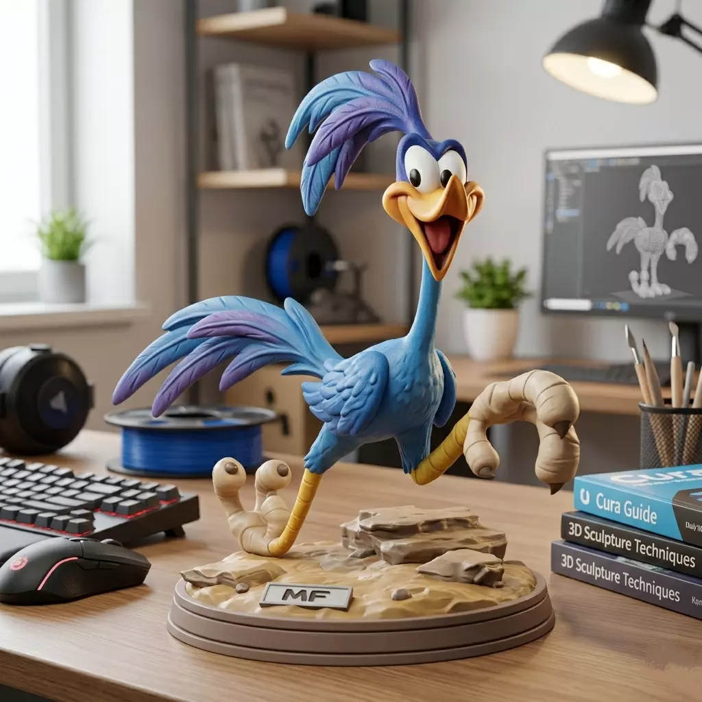 Premium Road Runner Digital Sculpture STL for FDM Printing 3D print model