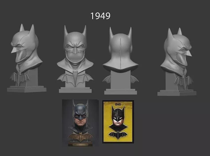 1949 Batman Cowl Bust 3D print model