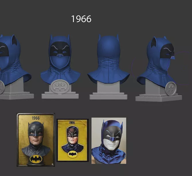 1966 Batman Cowl Bust 3D print model