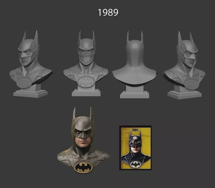 1989 Batman Cowl Bust 3D print model