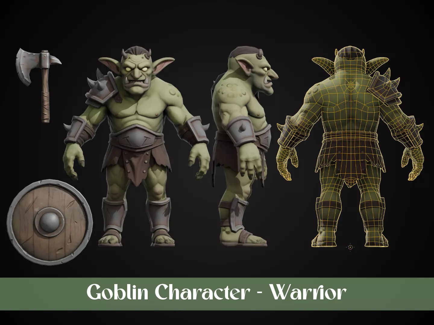 Stylized Goblin Character - Warrior Low-poly 3D model