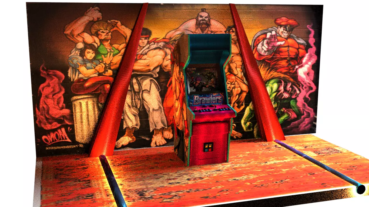 3D Arcade Game Brawlers Edition Low-poly 3D model