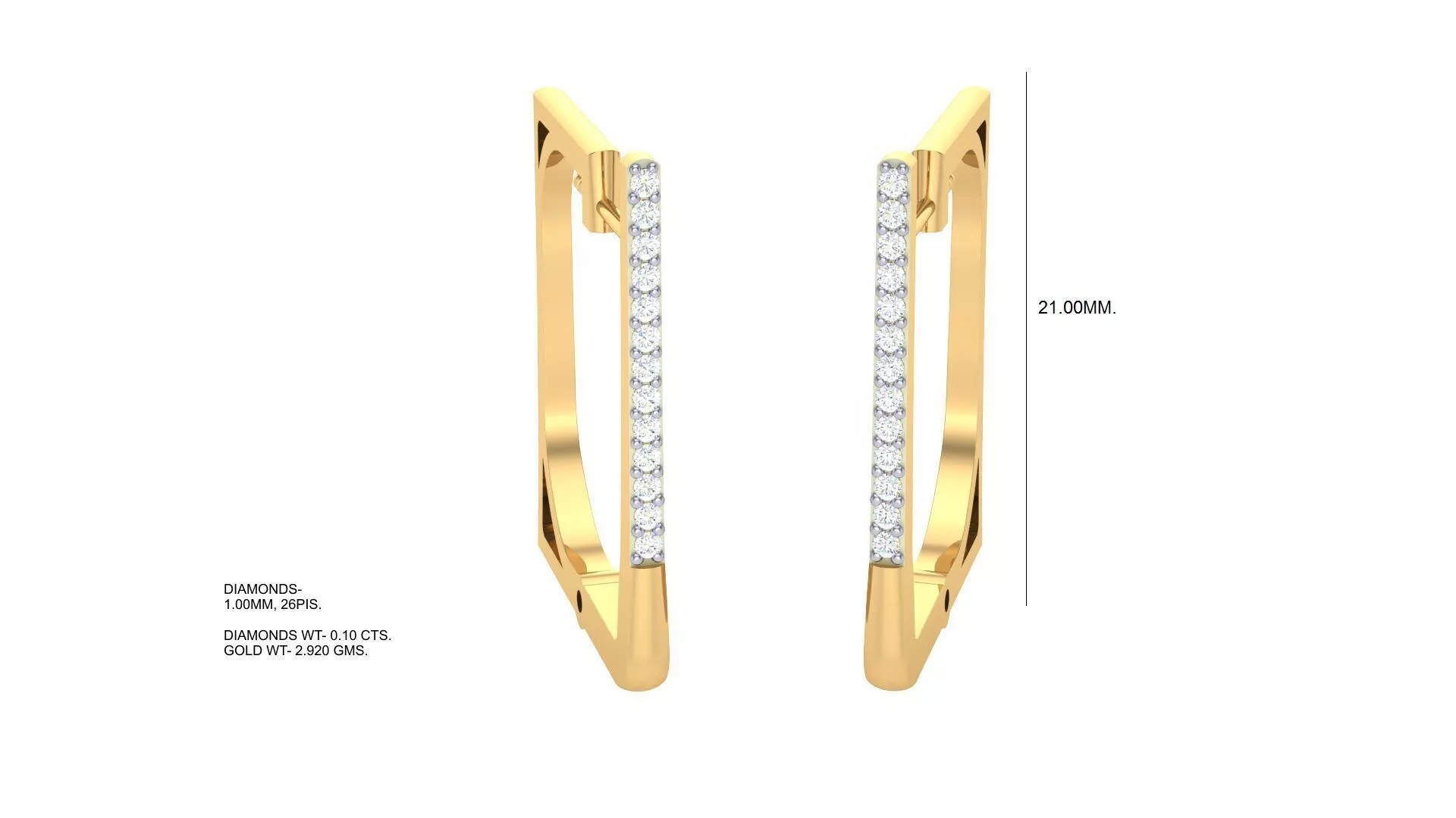 Elegant Women s Bali Earring 3D Model 3D print model