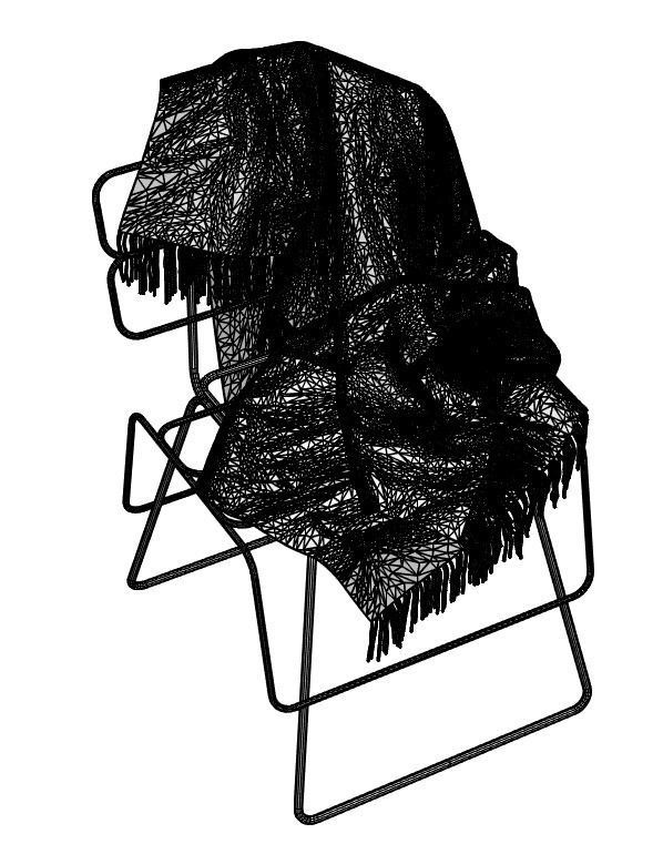 Blanket for a chair 3D model_6