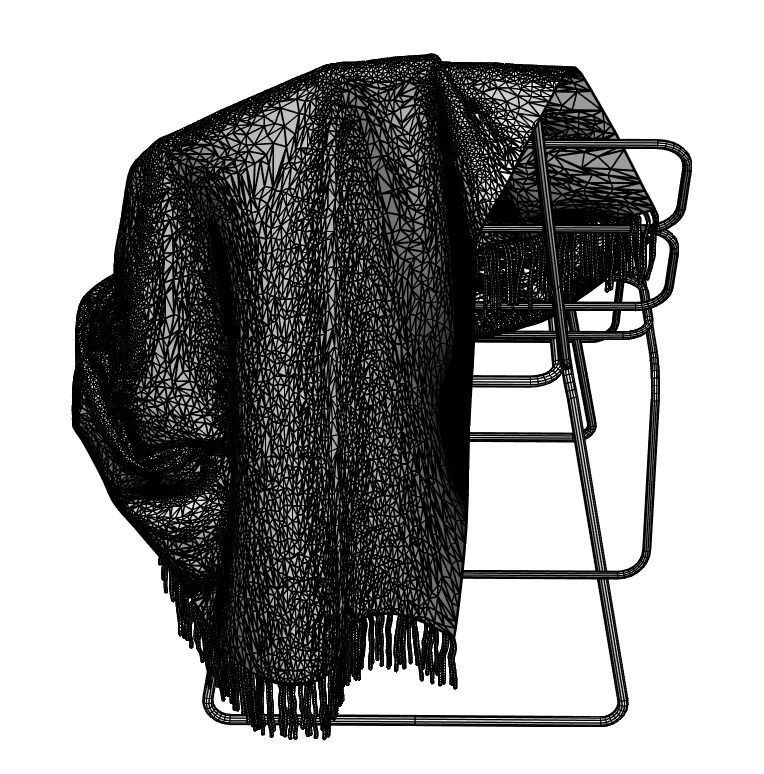 Blanket for a chair 3D model_4