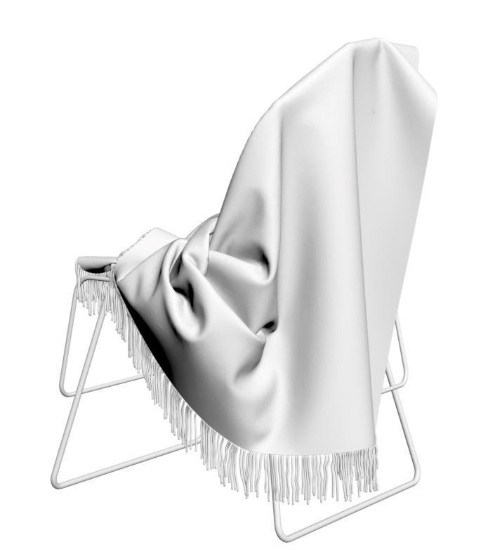 Blanket for a chair 3D model_3