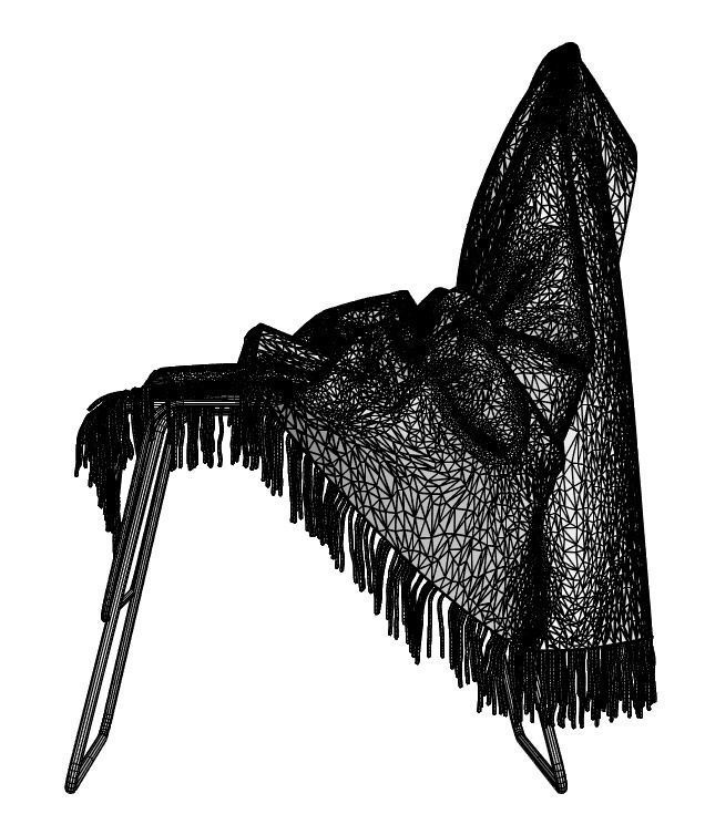 Blanket for a chair 3D model_5