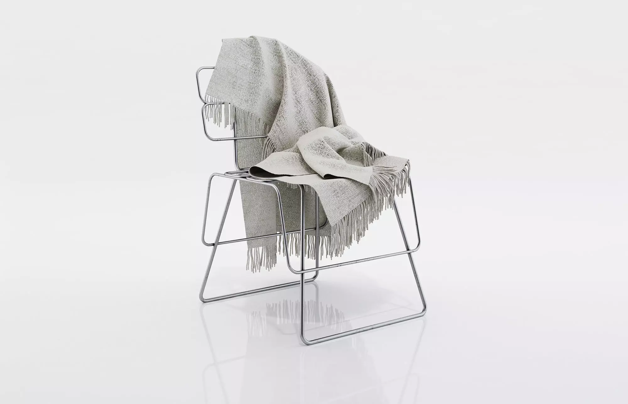 Blanket for a chair 3D model_0