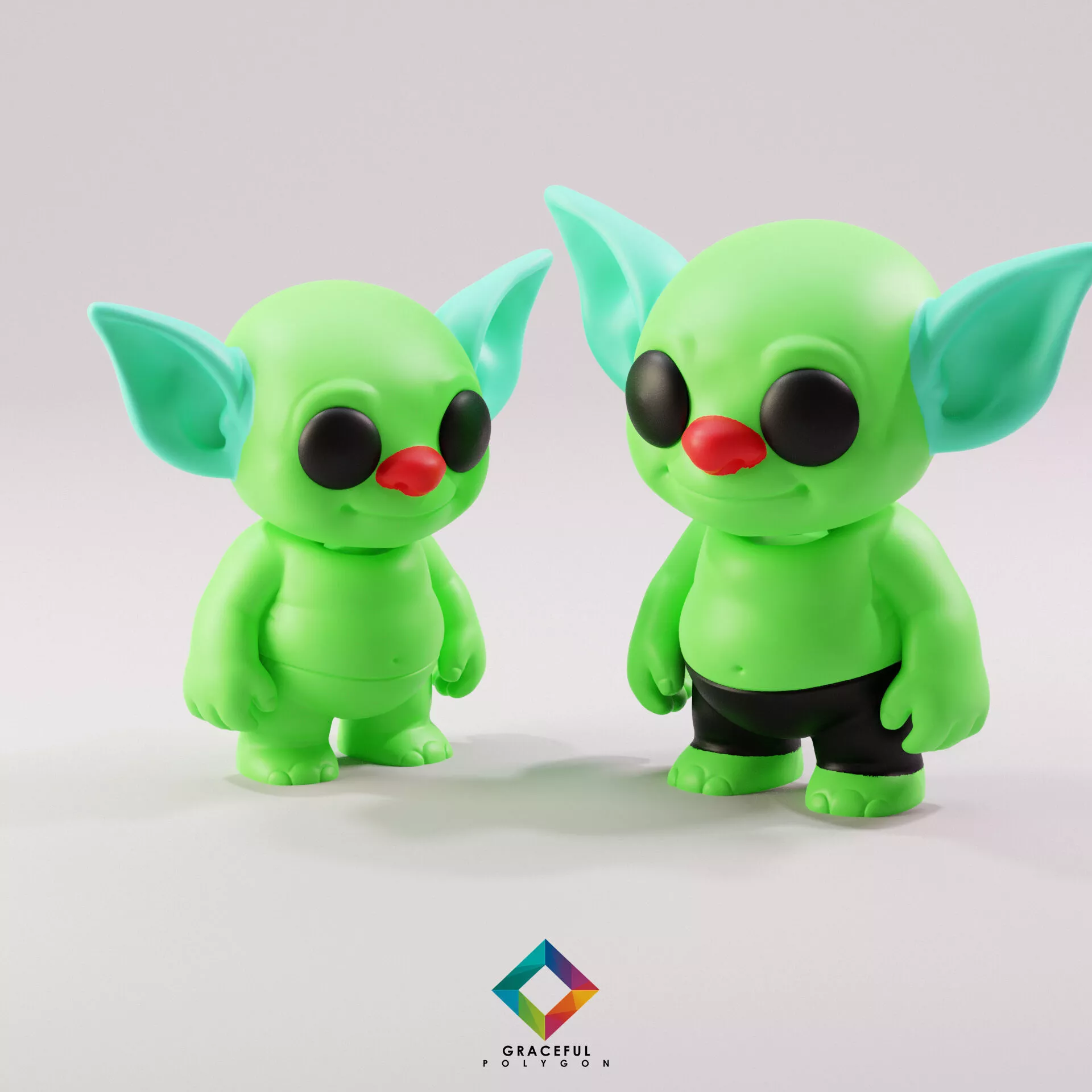 CLOWN GOBLIN STL FLEXI CHIBI CUTE GRACEFULPOLYGONS 3D print model
