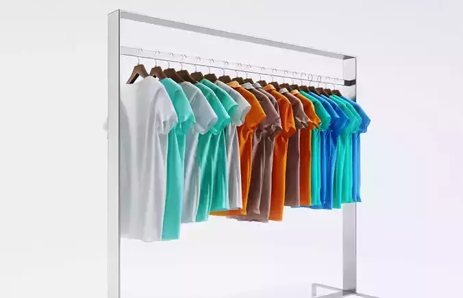 T-Shirts with different colors 3D model