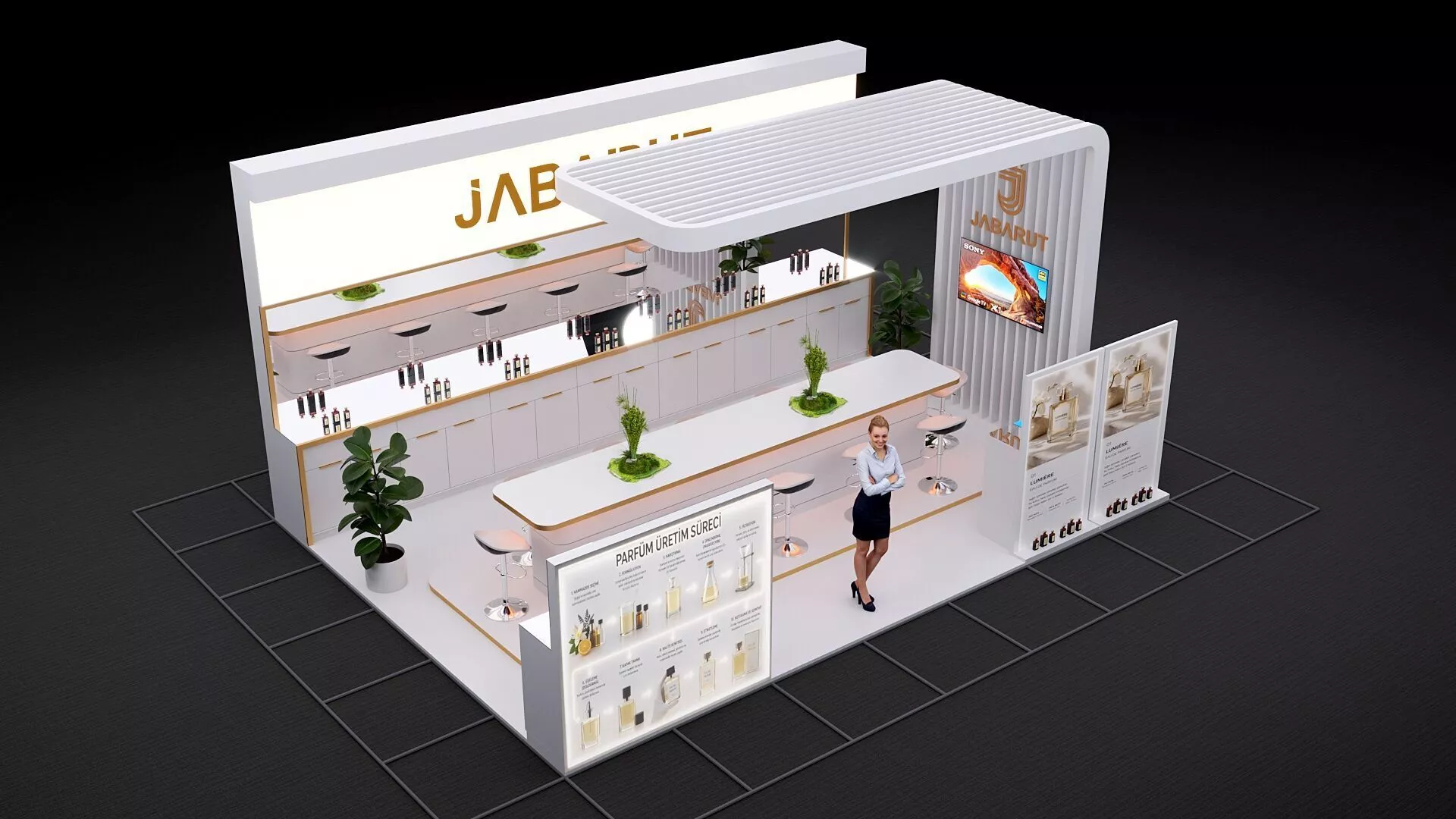 10-Modern Exhibition Booth 3d Model 7x5m - 3ds Max 3D model