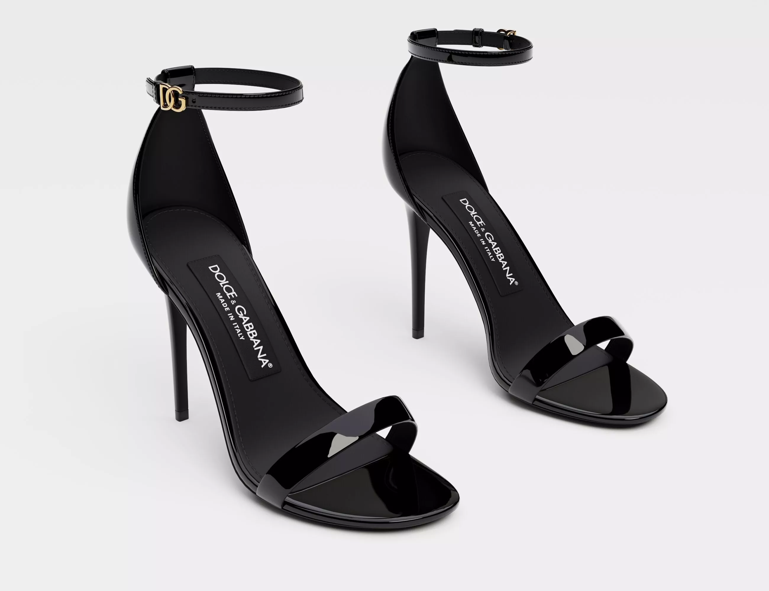 Dolce Gabbana patent leather sandals Low-poly 3D model