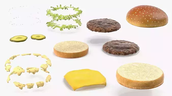 McDonalds Big Mac Burger 3D model 7