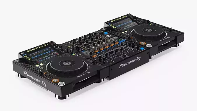 Pioneer DJ Set 3 DJM0750 MK2 and CDJ 3000 Nexus 3D model | CGTrader