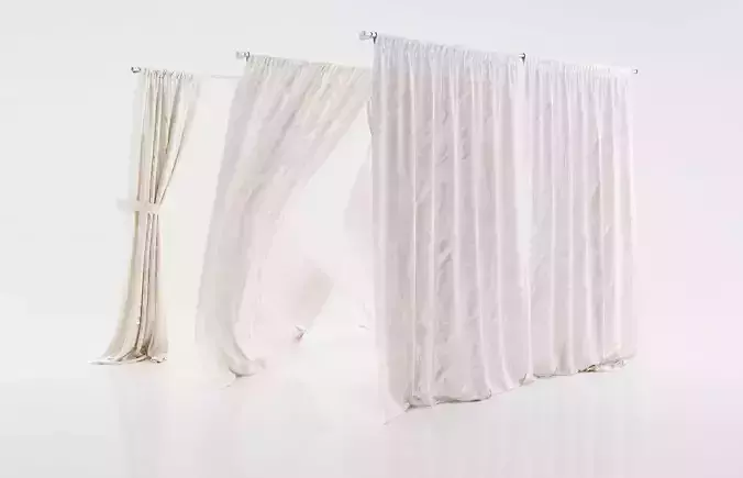 White window curtains