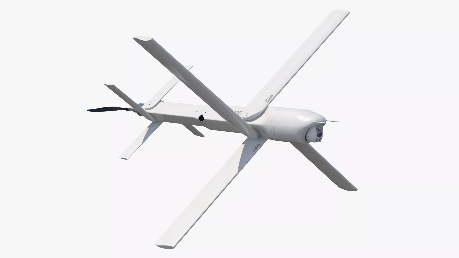 Strike Loitering Munition UAV White Rigged 3D model