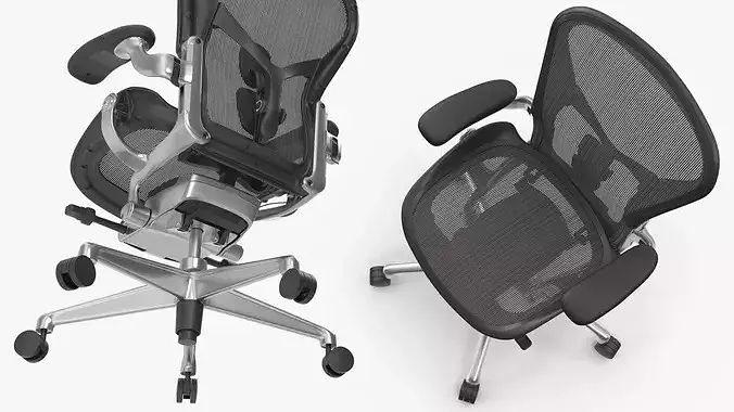 Herman Miller Aeron Ergonomic Office Chair Black 3D model 4