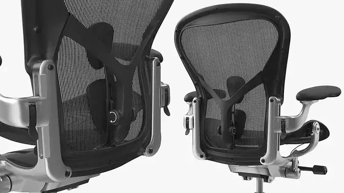 Herman Miller Aeron Ergonomic Office Chair Black 3D model 5