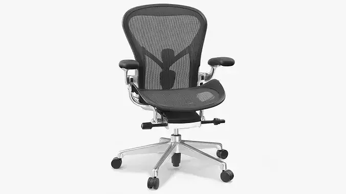 Herman Miller Aeron Ergonomic Office Chair Black 3D model 2