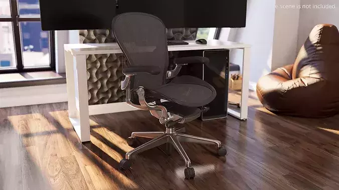 Herman Miller Aeron Ergonomic Office Chair Black 3D model 3