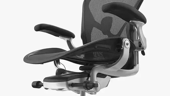 Herman Miller Aeron Ergonomic Office Chair Black 3D model 6