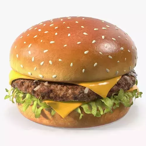 Sesame Bun Beef Burger 3D model 7