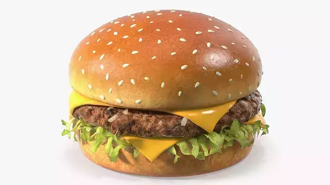Sesame Bun Beef Burger 3D model