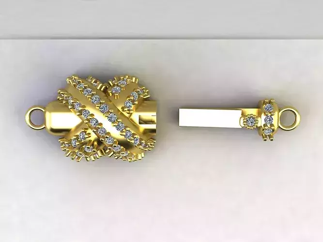 Diamond Bold Infinity Knot Push Button Box Clasp Gem Version