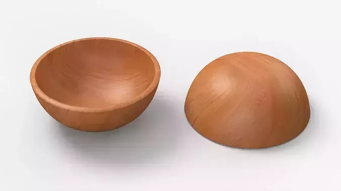 Acerola Fruit with Wooden Bowl Red 3D model 6