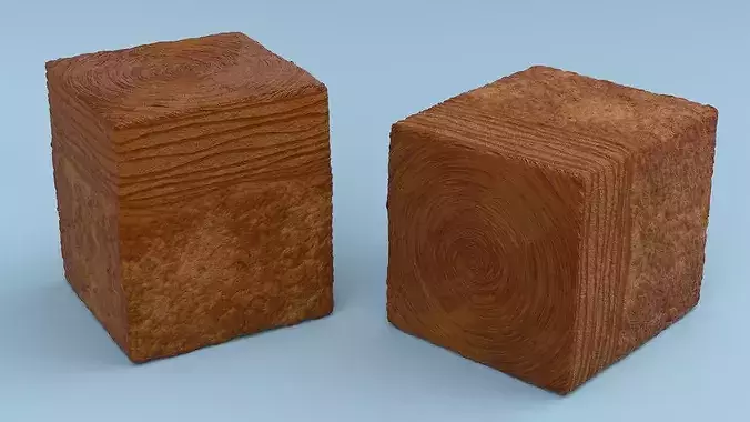 Cube Croissant Pastry Plain 3D model 3