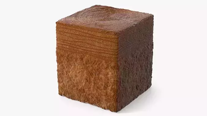 Cube Croissant Pastry Plain 3D model