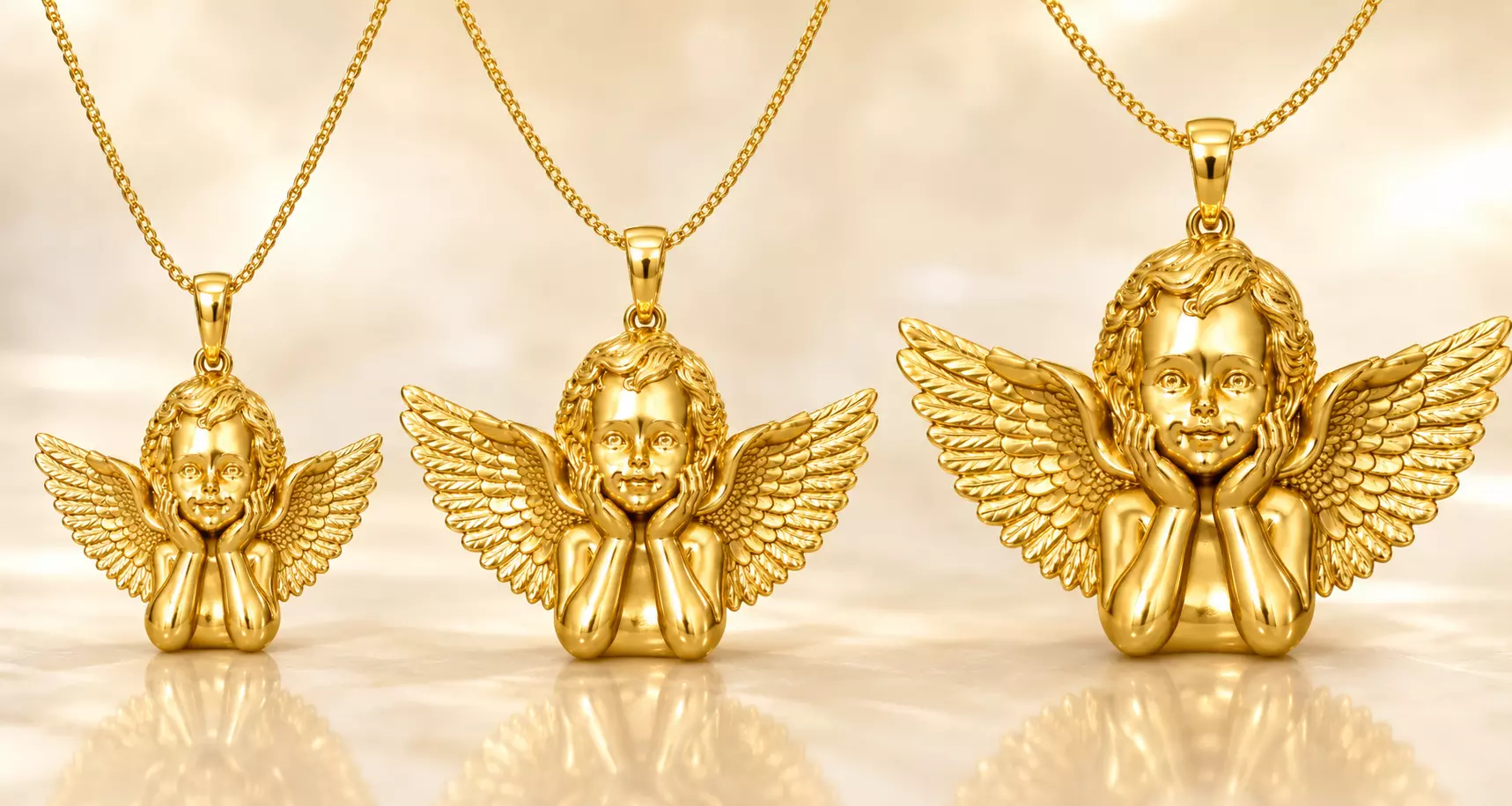 2-3-4 CM Cherub Angel Baby Wings Pendant Necklace Charm Jewelry 3D print model