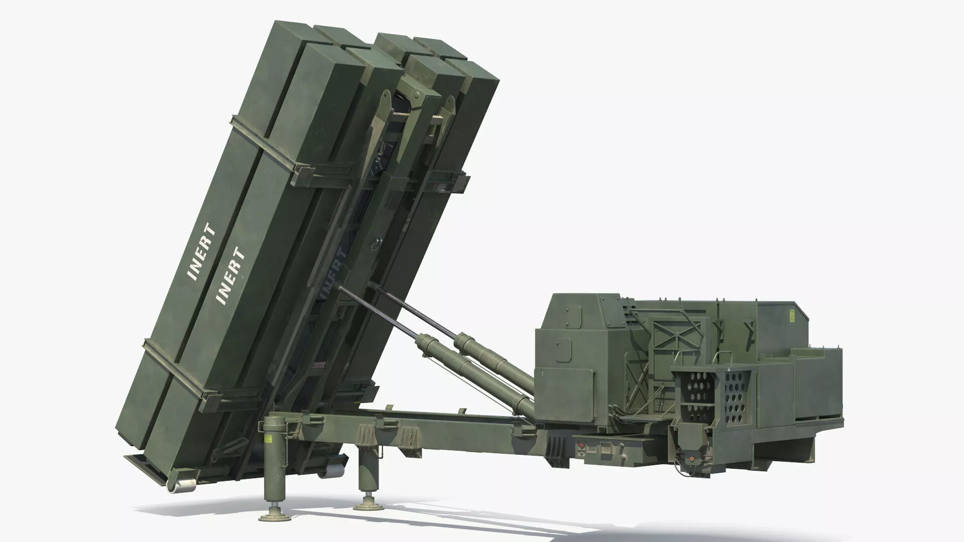 MEADS Mobile Air Defense Launcher Vehicle Green Rigged 3D model