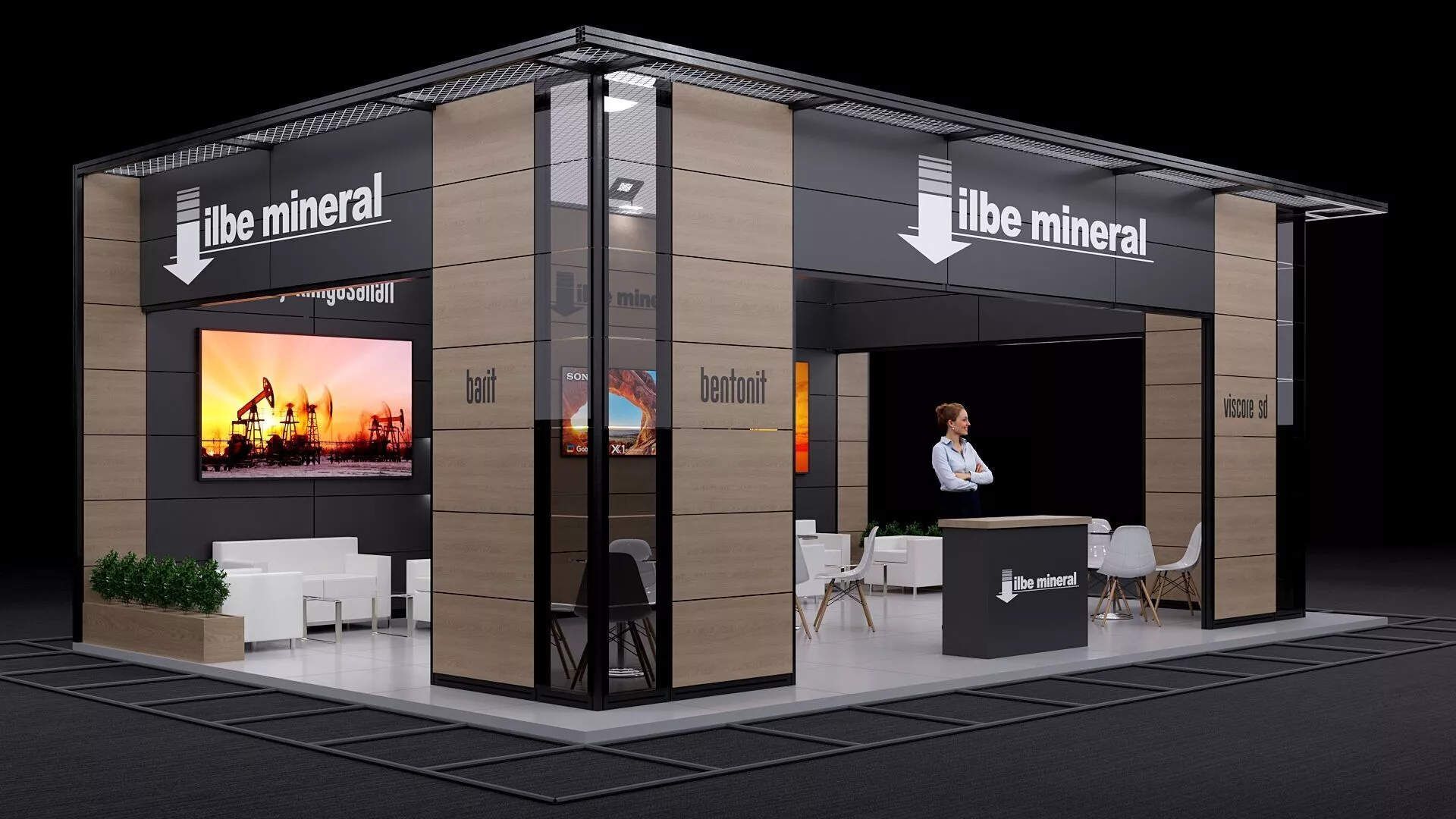 14-Modern Exhibition Booth 3d Model 9x6m - 3ds Max 3D model