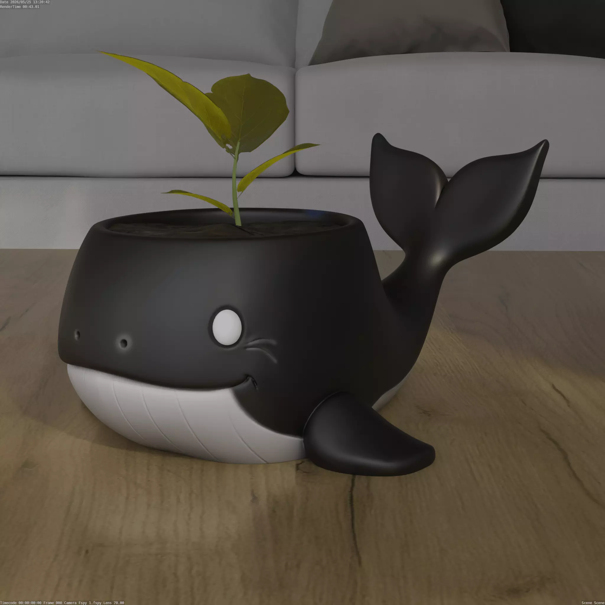 Cute Whale Planter and Candy Container 3D Model STL 3D print model