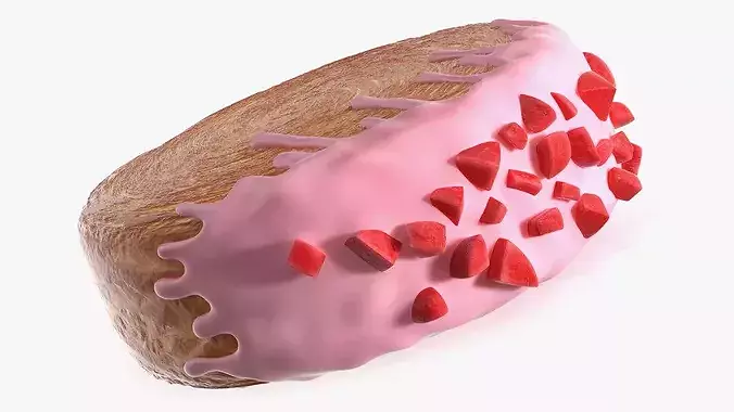 Gourmet Round Croissant Bakery with Fruit Coating 3D model 5