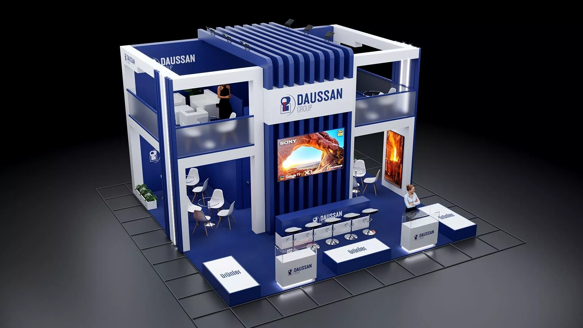 15-Modern Exhibition Booth 3d Model 8x8m - 3ds Max 3D model