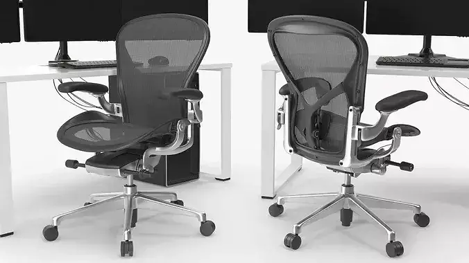 Professional Trading Desk with Six Monitors Furniture 3D model 6