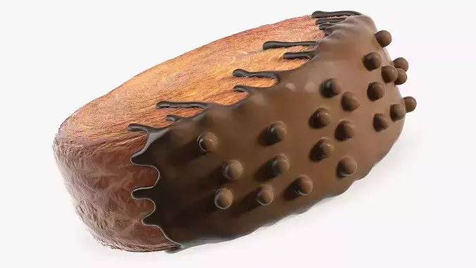 Spiral Round Croissant Bakery with Chocolate Pearls 3D model 5