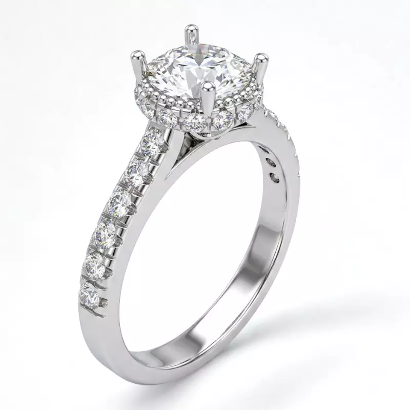 The Empress - Supreme Cathedral Halo Ring High-Precision 3D CAD 3D print model