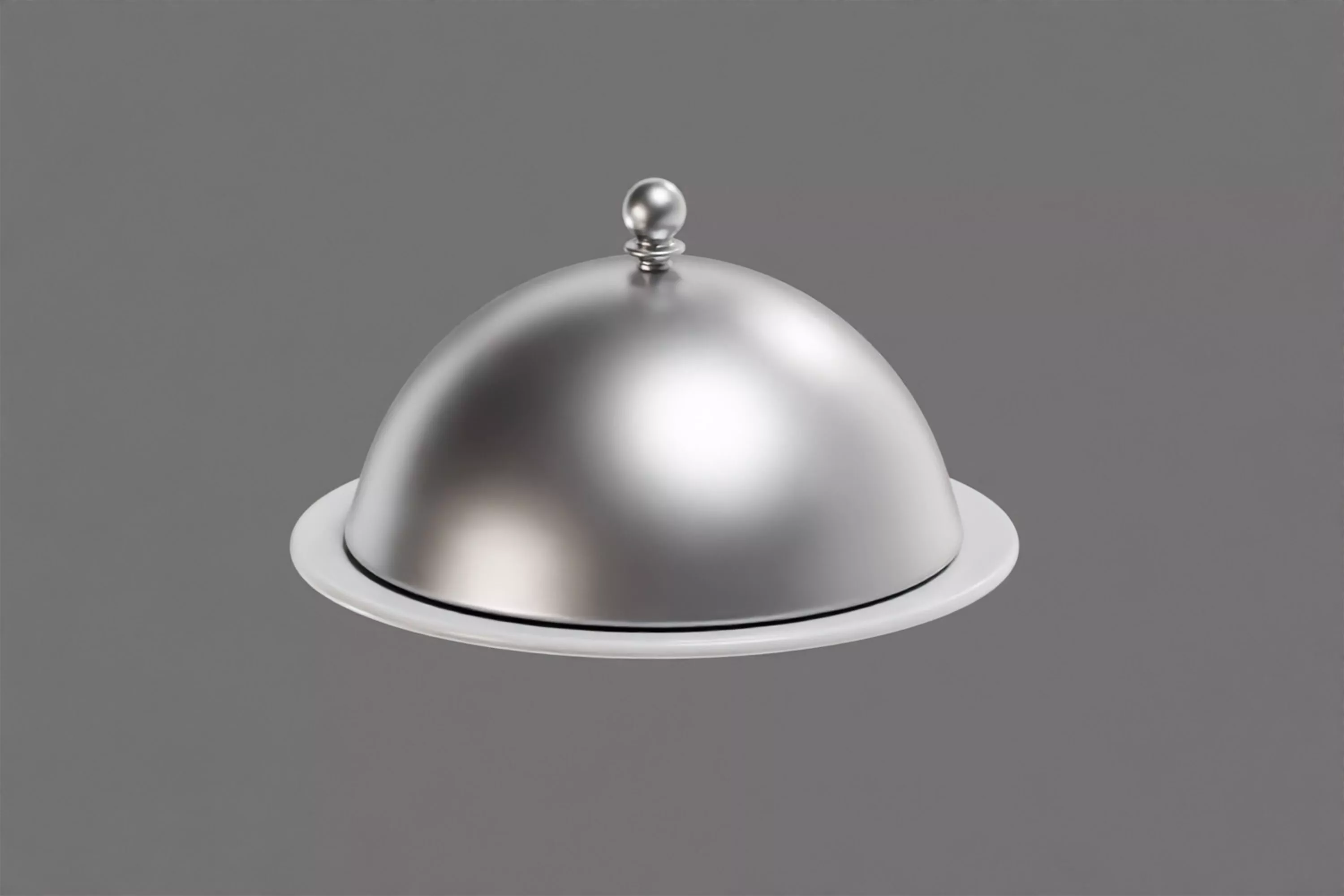 Cloche Food Plate Low-poly 3D model