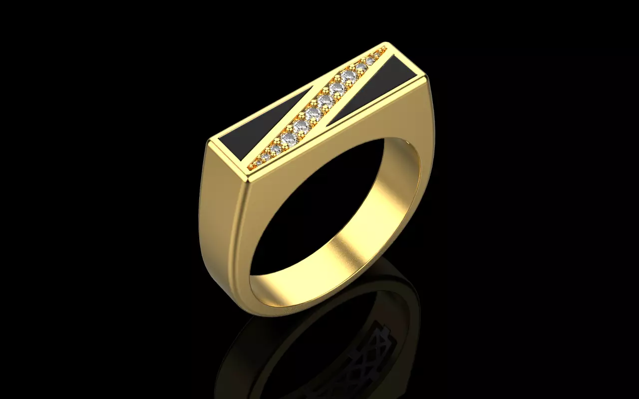 men signet ring 0064 3D print model
