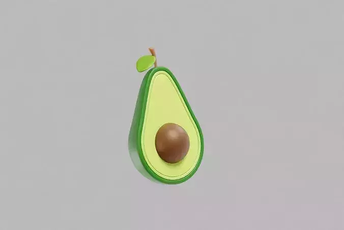 Avocado Low-poly 3D model 5