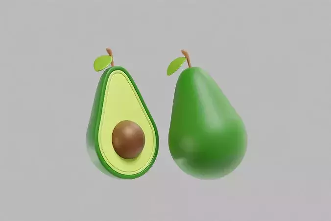 Avocado Low-poly 3D model