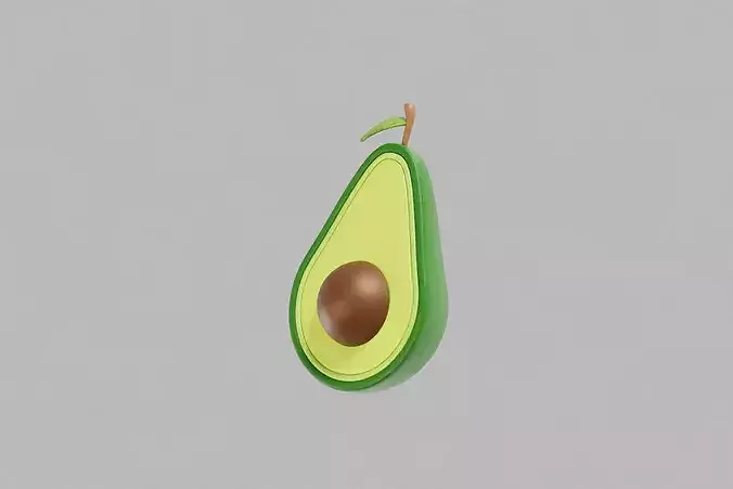 Avocado Low-poly 3D model 6