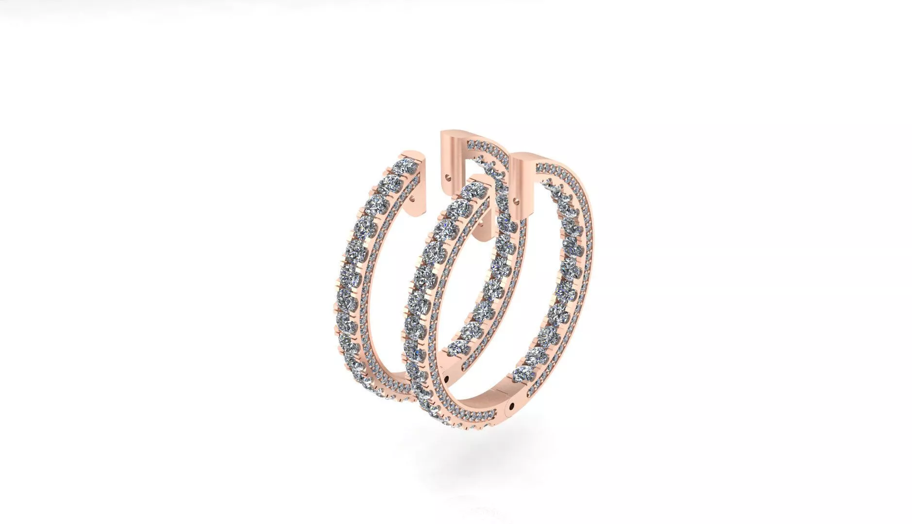 round micro setting outside inside high jewelry earring 3D print model