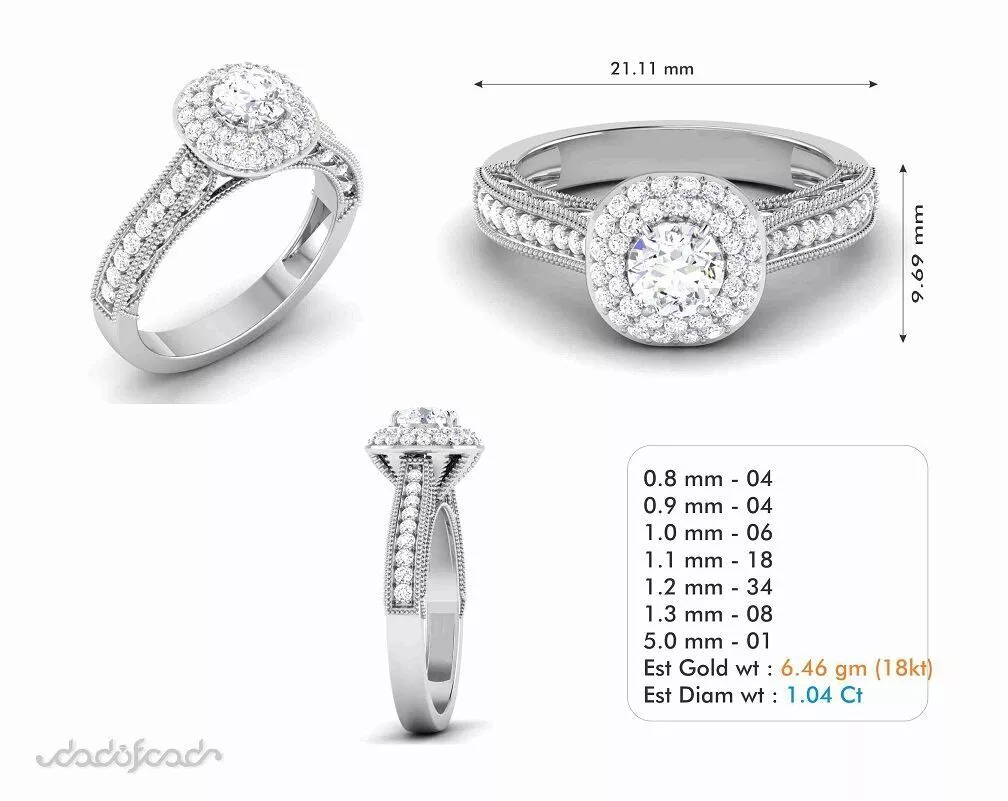 SILVER AND GOLD SOLITAIRE RING 3D print model